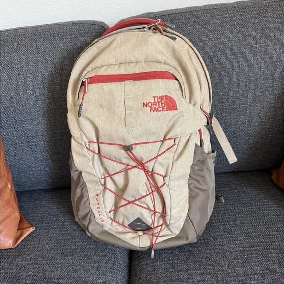 The North Face Men's Backpack - Beige and Red - Picture 1 of 5